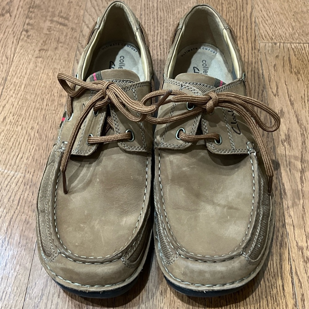 Clarks Mens Waterloo Boat Shoe Sz 10W Tan/Brown Nautical Outdoors Casual Lightwe - Picture 3 of 14